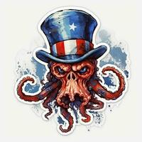 cthulhu octopus tattoo sticker illustration Halloween scary creepy horror crazy devil photo