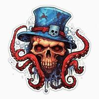 cthulhu octopus tattoo sticker illustration Halloween scary creepy horror crazy devil photo