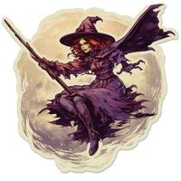 witch crazy tattoo sticker illustration Halloween scary creepy horror crazy devil photo