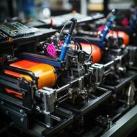 weaving textile Factory workspace machine robot production mechanic conveyor photo close
