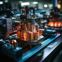 microelectronics chip Factory workspace machine robot production mechanic conveyor photo