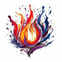 fuego fuego arco iris juguetón ilustración bosquejo collage expresivo obra de arte clipart pintura foto