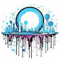 landscape futuristic cityscape playful illustration sketch collage expressive artwork clipart photo