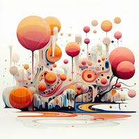 landscape futuristic cityscape playful illustration sketch collage expressive artwork clipart photo