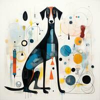 dog puppy abstract caricature surreal playful painting illustration tattoo geometry modern photo