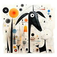 dog puppy abstract caricature surreal playful painting illustration tattoo geometry modern photo