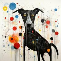 dog puppy abstract caricature surreal playful painting illustration tattoo geometry modern photo