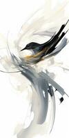 bird fowl Abstract modern art painting collage canvas expression illustration artwork photo
