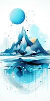 mountings snow ice Abstract modern art painting collage canvas expression illustration artwork photo