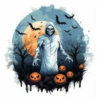 walking dead zombie Halloween illustration monster creepy horror isolated vector clipart cute photo