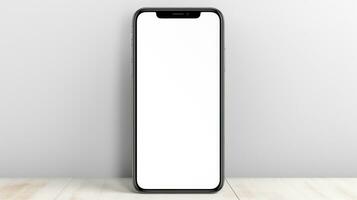 Phone mockup blank space white background AI Generated photo