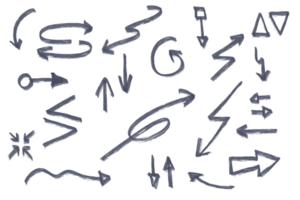 icono conjunto de Escribiendo mano dibujado flecha conjunto aislado png