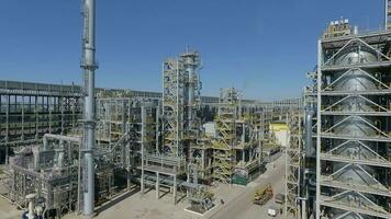 A vertical inspection of some unit of an oil refinery video