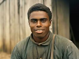 African american man from the early 1900s colored old photo AI Generative