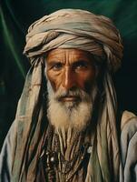 Arabian man from the early 1900s colored old photo AI Generative