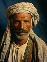 Arabian man from the early 1900s colored old photo AI Generative