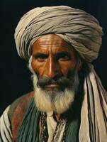 Arabian man from the early 1900s colored old photo AI Generative