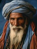 Arabian man from the early 1900s colored old photo AI Generative