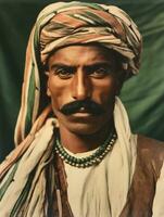 Arabian man from the early 1900s colored old photo AI Generative