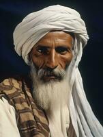 Arabian man from the early 1900s colored old photo AI Generative