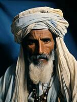 Arabian man from the early 1900s colored old photo AI Generative