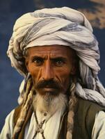 Arabian man from the early 1900s colored old photo AI Generative