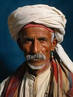 Arabian man from the early 1900s colored old photo AI Generative