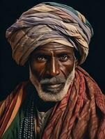 Arabian man from the early 1900s colored old photo AI Generative