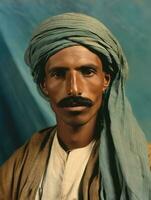 Arabian man from the early 1900s colored old photo AI Generative