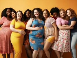 Celebrating the beauty of diverse body shapes and sizes AI Generative photo