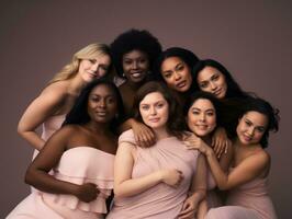 Celebrating the beauty of diverse body shapes and sizes AI Generative photo