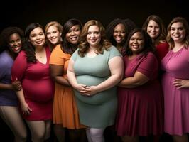 Celebrating the beauty of diverse body shapes and sizes AI Generative photo