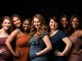 Celebrating the beauty of diverse body shapes and sizes AI Generative photo