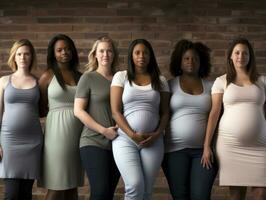 celebrando el belleza de diverso cuerpo formas y tamaños ai generativo foto