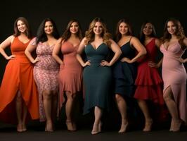 Celebrating the beauty of diverse body shapes and sizes AI Generative photo