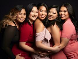 Celebrating the beauty of diverse body shapes and sizes AI Generative photo