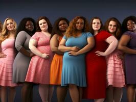 Celebrating the beauty of diverse body shapes and sizes AI Generative photo