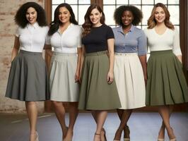 Celebrating the beauty of diverse body shapes and sizes AI Generative photo