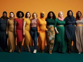 Celebrating the beauty of diverse body shapes and sizes AI Generative photo