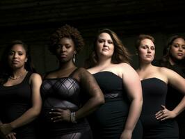 Celebrating the beauty of diverse body shapes and sizes AI Generative photo