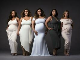 Celebrating the beauty of diverse body shapes and sizes AI Generative photo