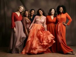 Celebrating the beauty of diverse body shapes and sizes AI Generative photo