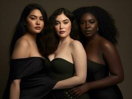 Celebrating the beauty of diverse body shapes and sizes AI Generative photo