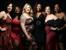 Celebrating the beauty of diverse body shapes and sizes AI Generative photo