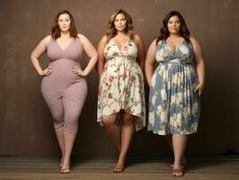 Celebrating the beauty of diverse body shapes and sizes AI Generative photo