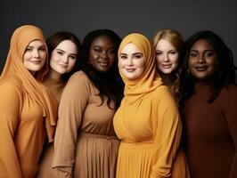 Celebrating the beauty of diverse body shapes and sizes AI Generative photo