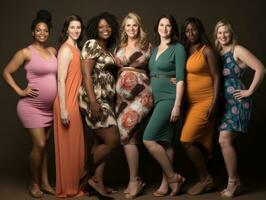 Celebrating the beauty of diverse body shapes and sizes AI Generative photo