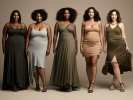 Celebrating the beauty of diverse body shapes and sizes AI Generative photo