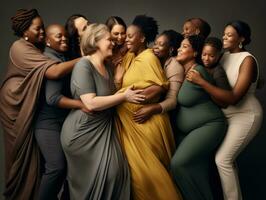 Celebrating the beauty of diverse body shapes and sizes AI Generative photo