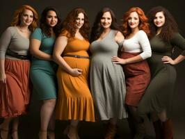 Celebrating the beauty of diverse body shapes and sizes AI Generative photo